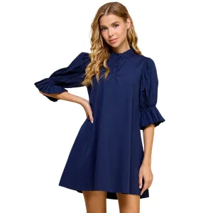 Pleated Detailed Shift Dress