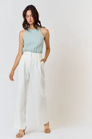 PLEATED WIDE LEG PANTS