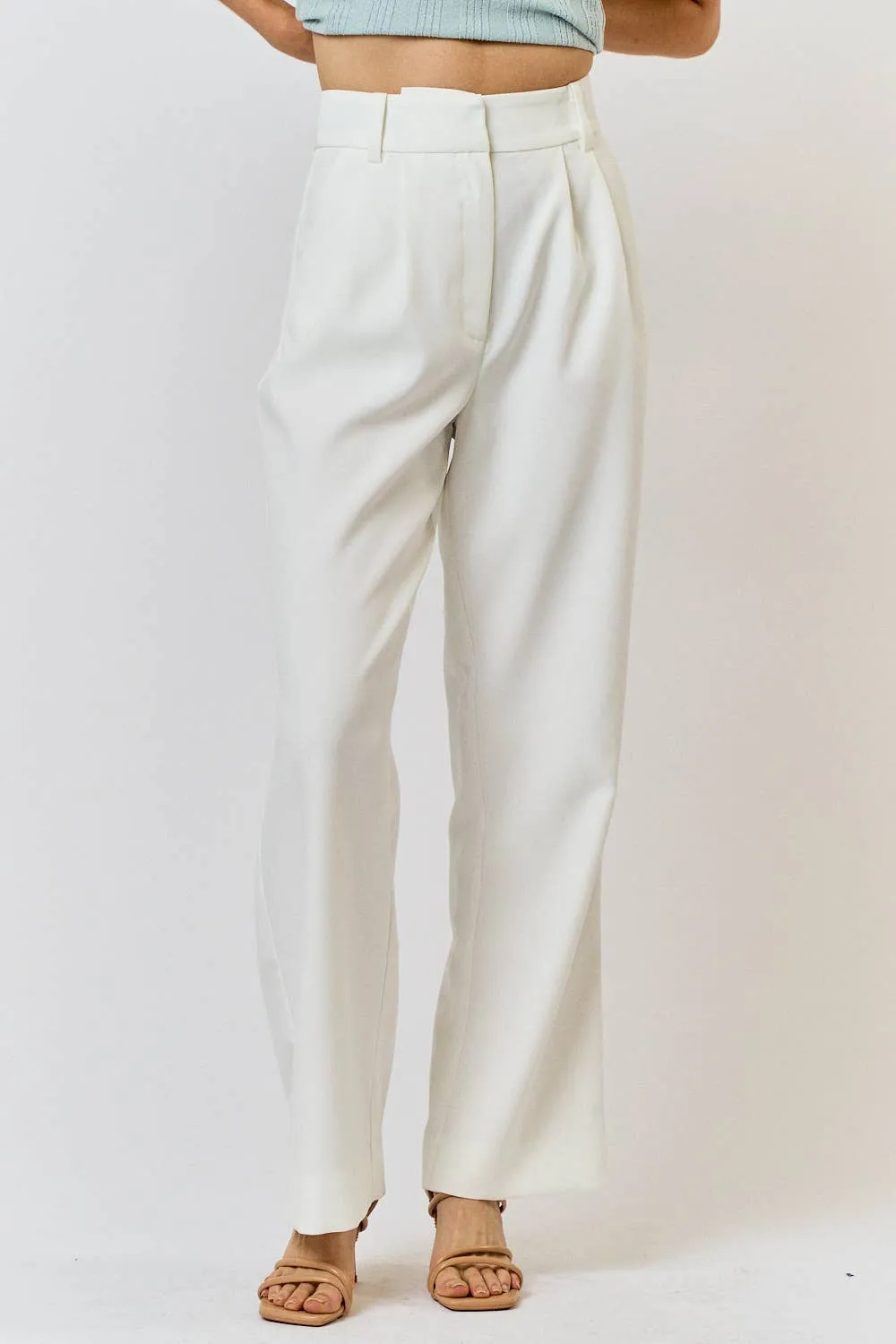 PLEATED WIDE LEG PANTS