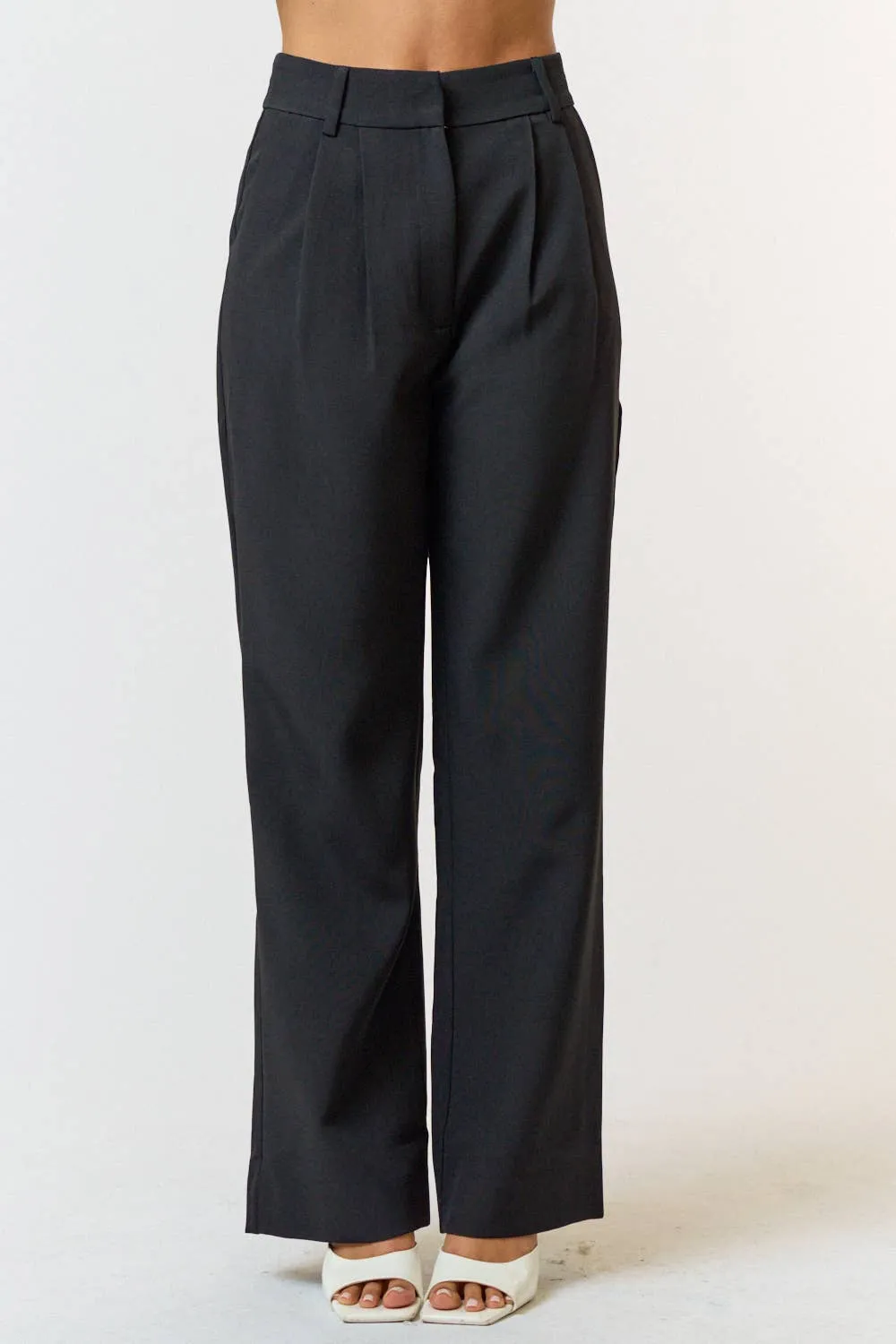 PLEATED WIDE LEG PANTS