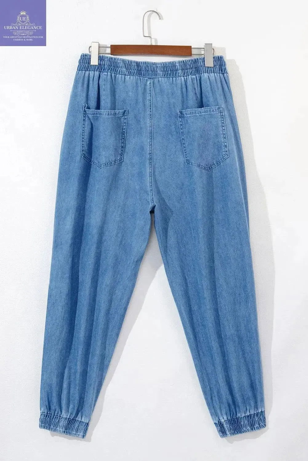 Plus Size Dusk Blue Denim Joggers