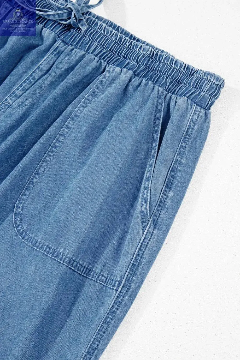 Plus Size Dusk Blue Denim Joggers