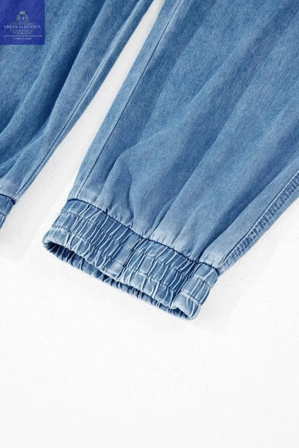 Plus Size Dusk Blue Denim Joggers