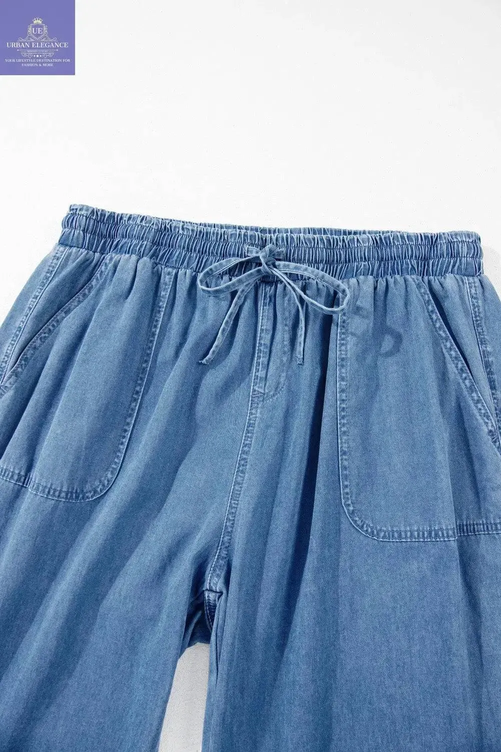 Plus Size Dusk Blue Denim Joggers