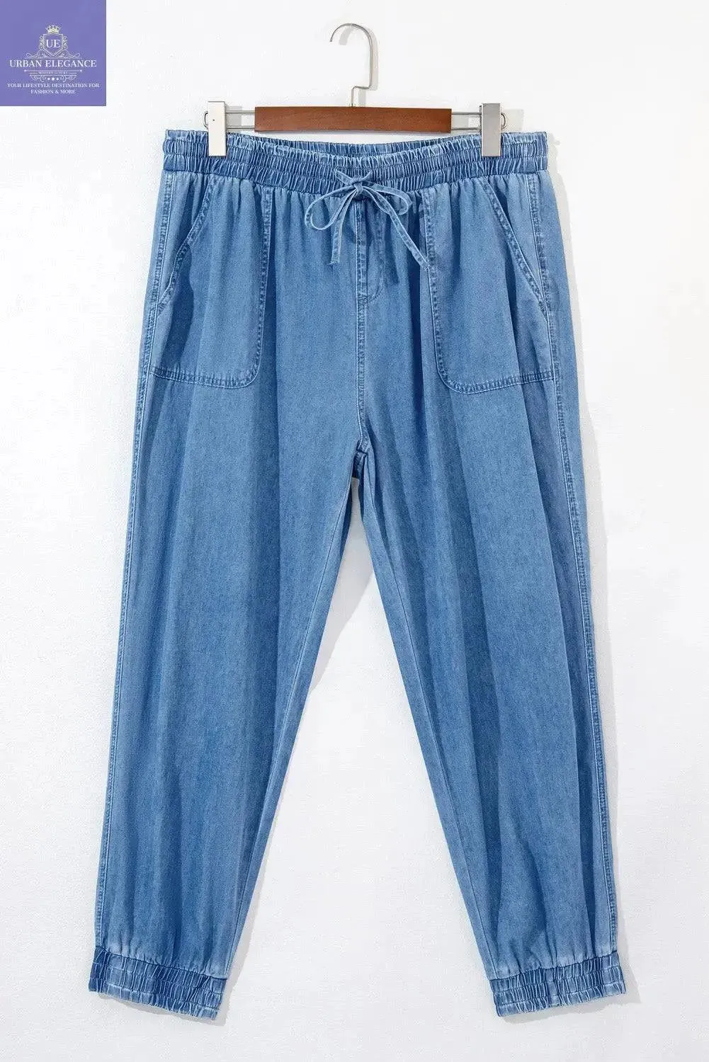 Plus Size Dusk Blue Denim Joggers