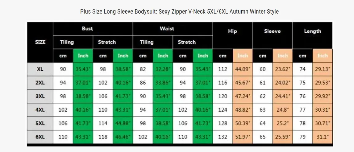 Plus Size Long Sleeve White Bodysuit Zipper V-Neck