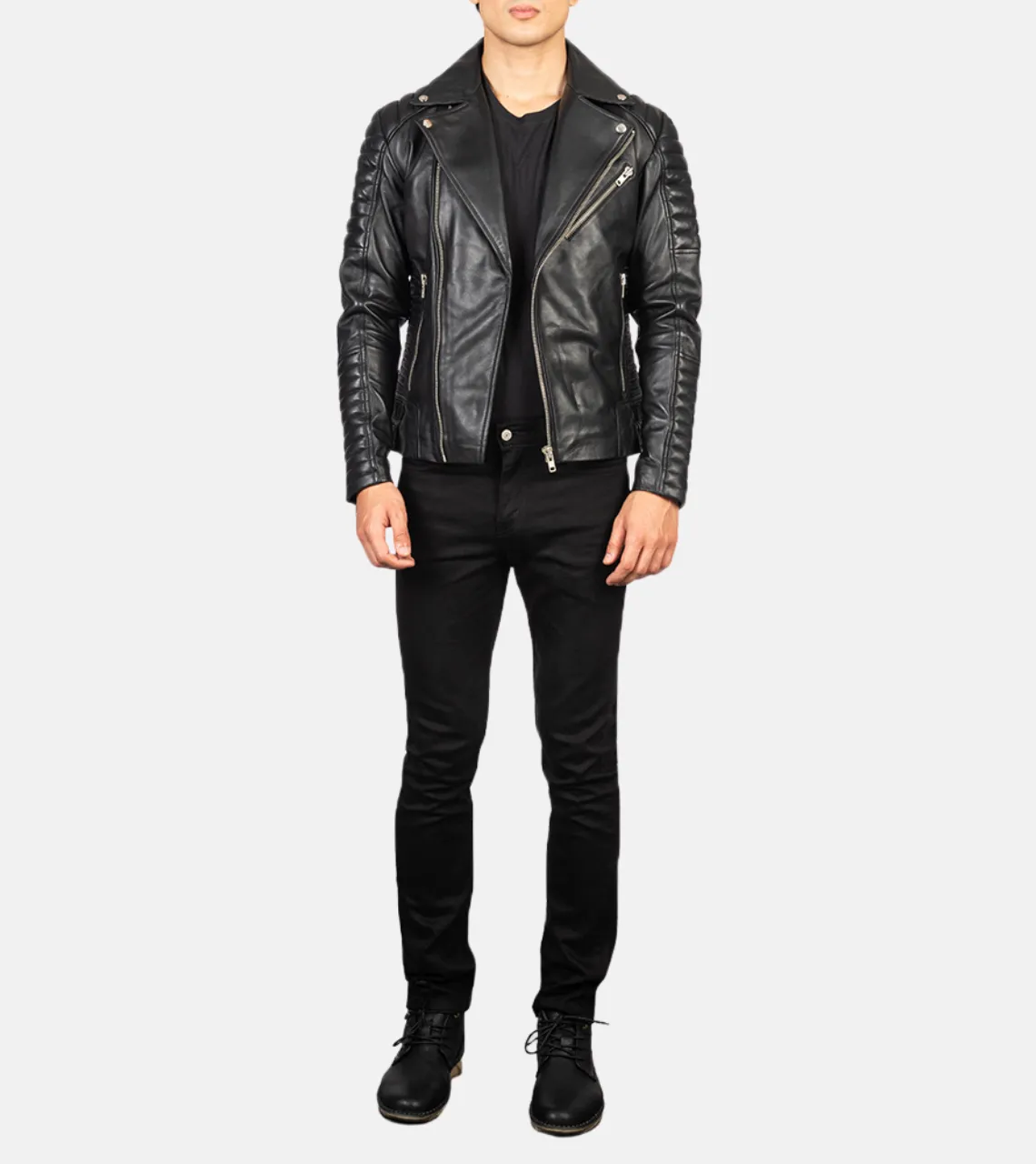 Puff Up Men's Biker Leather Jacket