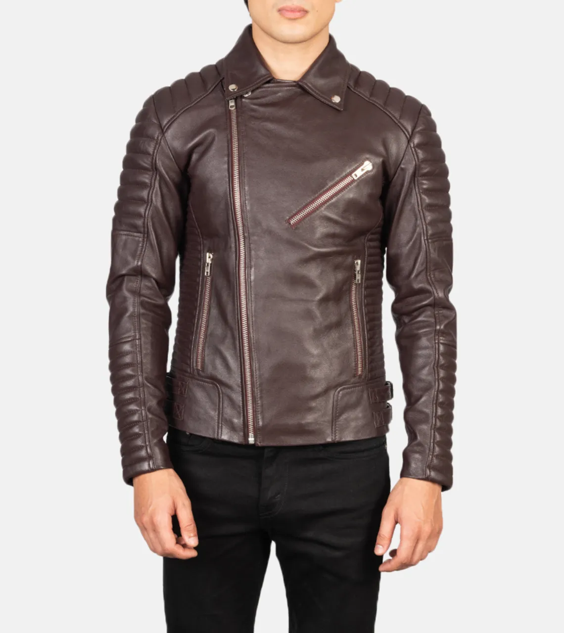Puff Up Men's Biker Leather Jacket