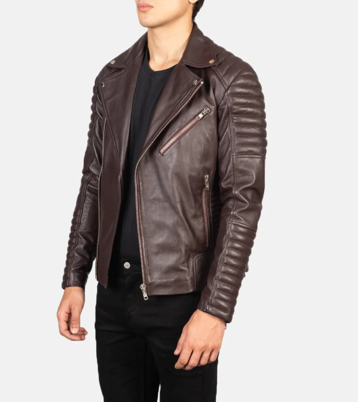 Puff Up Men's Biker Leather Jacket