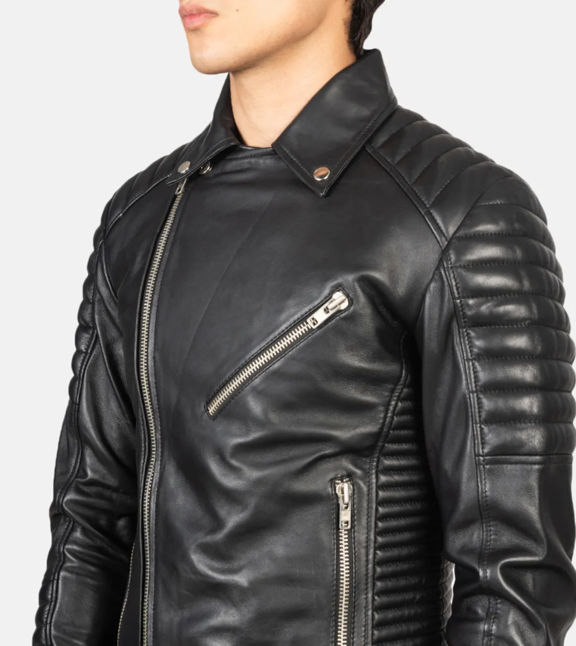 Puff Up Men's Biker Leather Jacket
