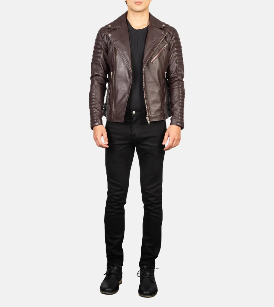 Puff Up Men's Biker Leather Jacket