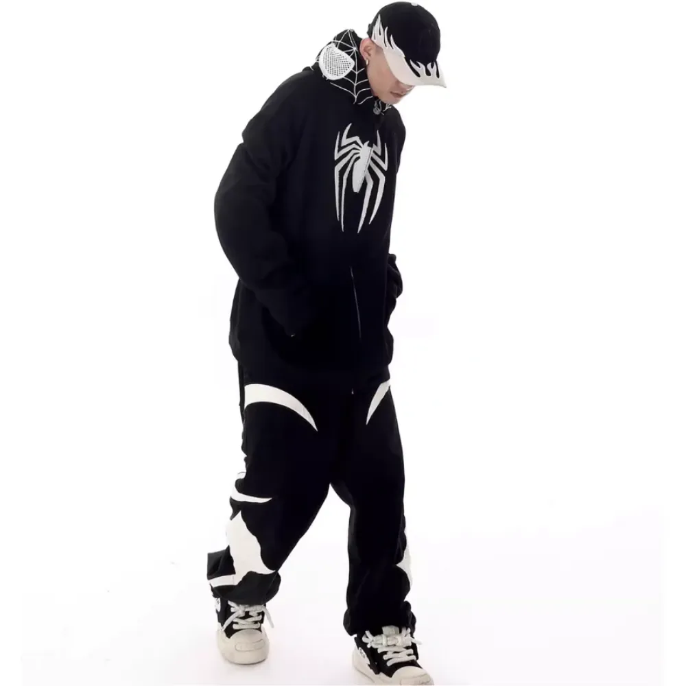 "High Street Spider Flocked Couple" Hoodie