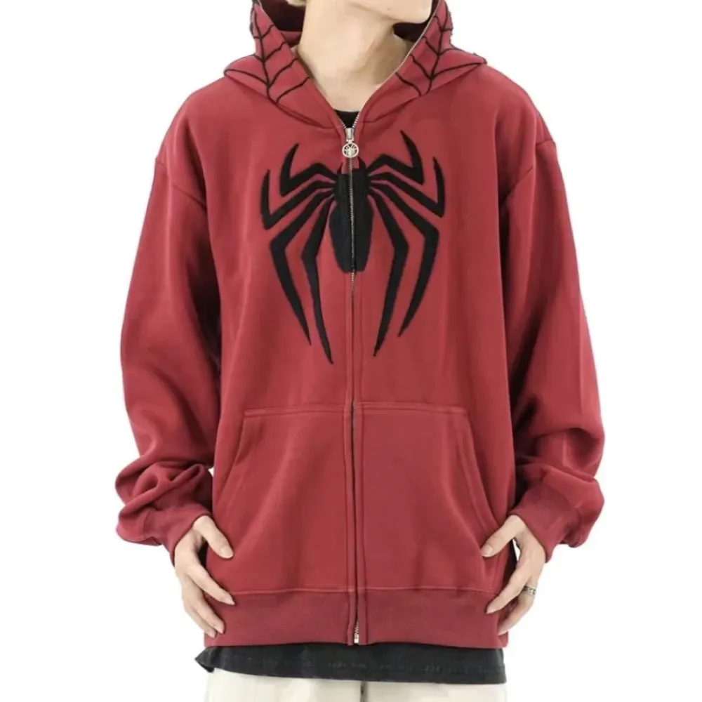 "High Street Spider Flocked Couple" Hoodie