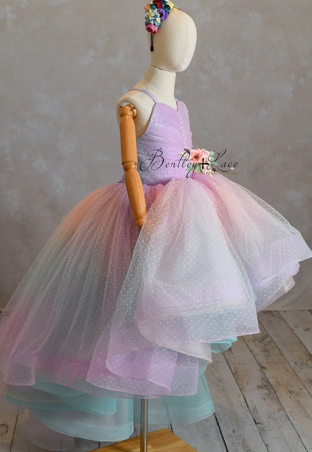 "Ombre Lilac Dream" High Low  Length Dress (7 Year-Petite 8 Year)
