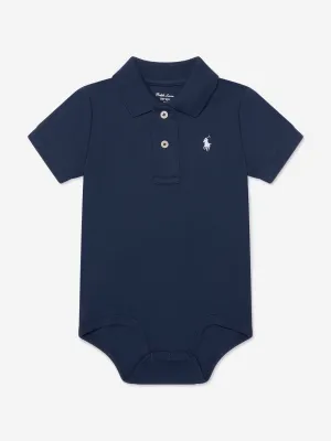 Ralph Lauren Baby Boys Logo Bodysuit in Navy