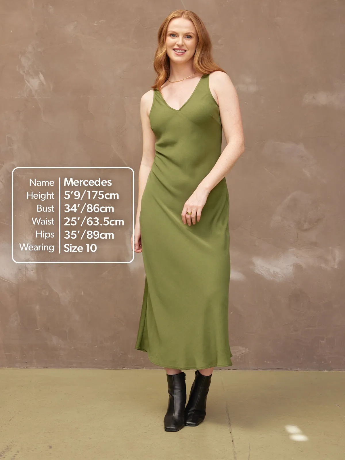 Rebecca - Slip Dress - Olive