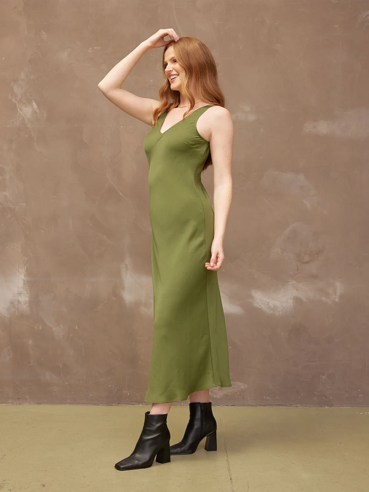 Rebecca - Slip Dress - Olive