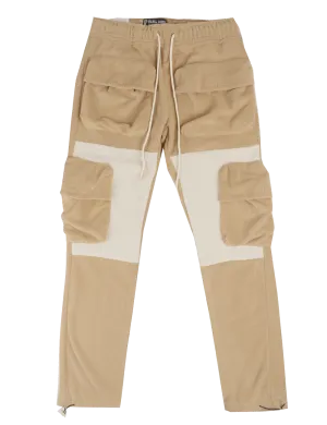 REBEL MINDS FLEECE CARGO PANTS CARAMEL - 122-421