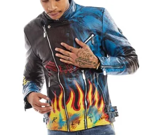 Reelistik Flames Jacket (Blue/Yellow/Black)