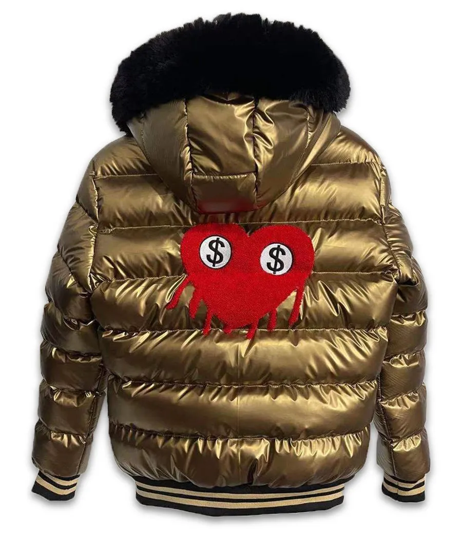 Reelistik Love Hurts Reversible Bubble Jacket Print (Gold)