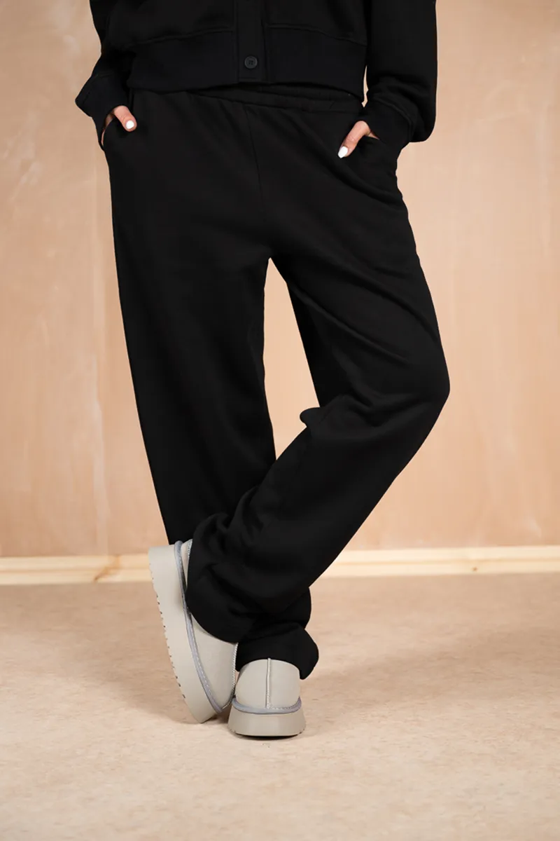 Relaxed Jersey Straight Leg Jogger - Black