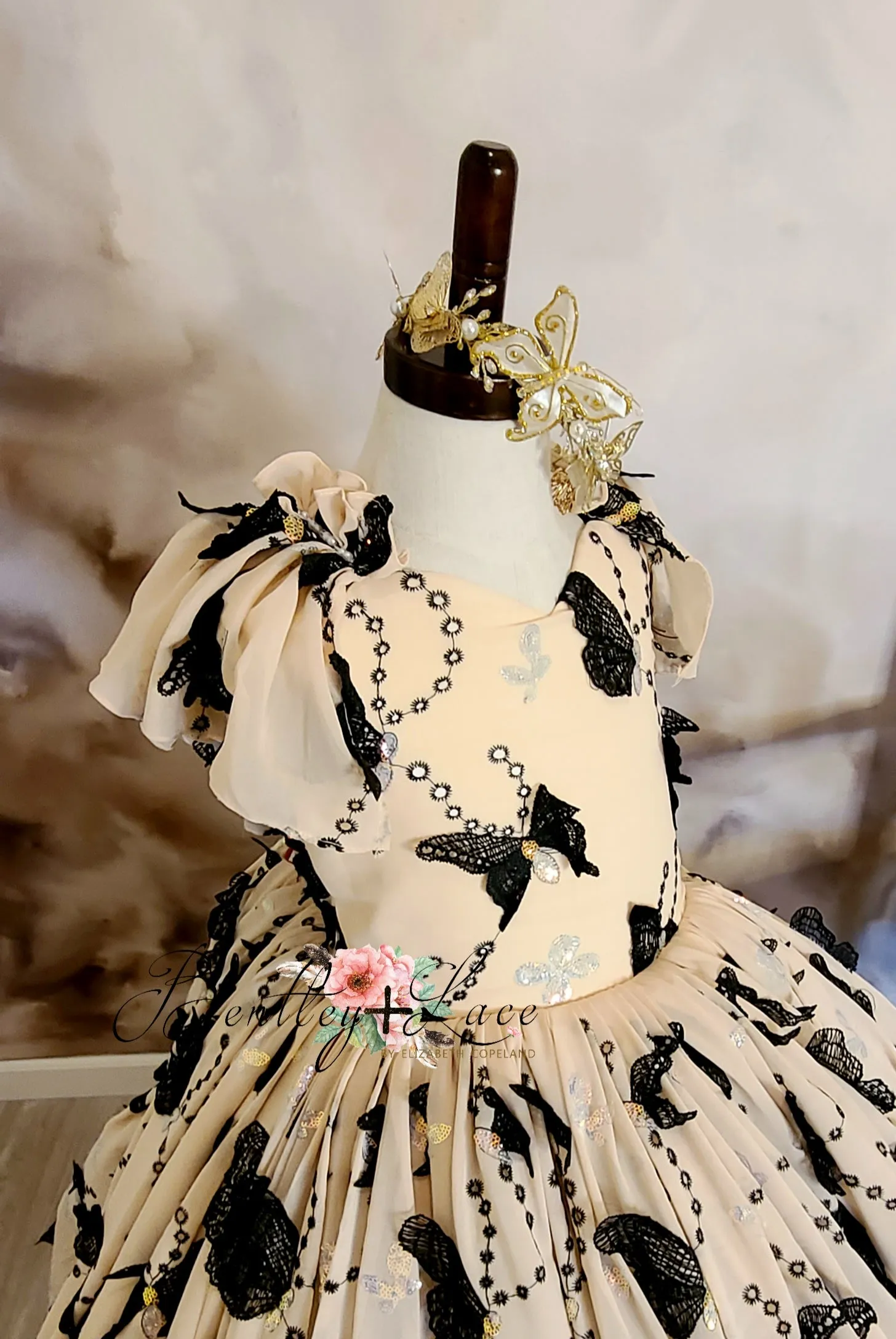 retired rental euc "Butterfly Magic" - Floor long Length Dress ( 6 Year - Petite 10 Year)