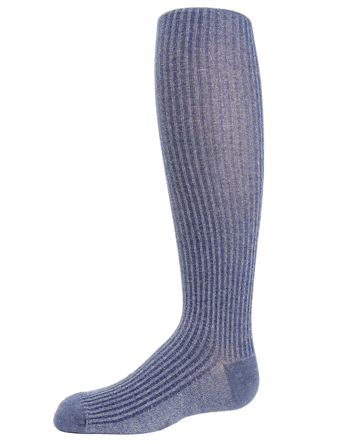 Ribbed Shimmer Cotton Blend Girls Tights