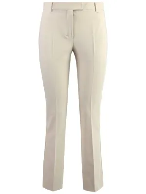 'S Max Mara Stretch Viscose Trousers With Flared Hem