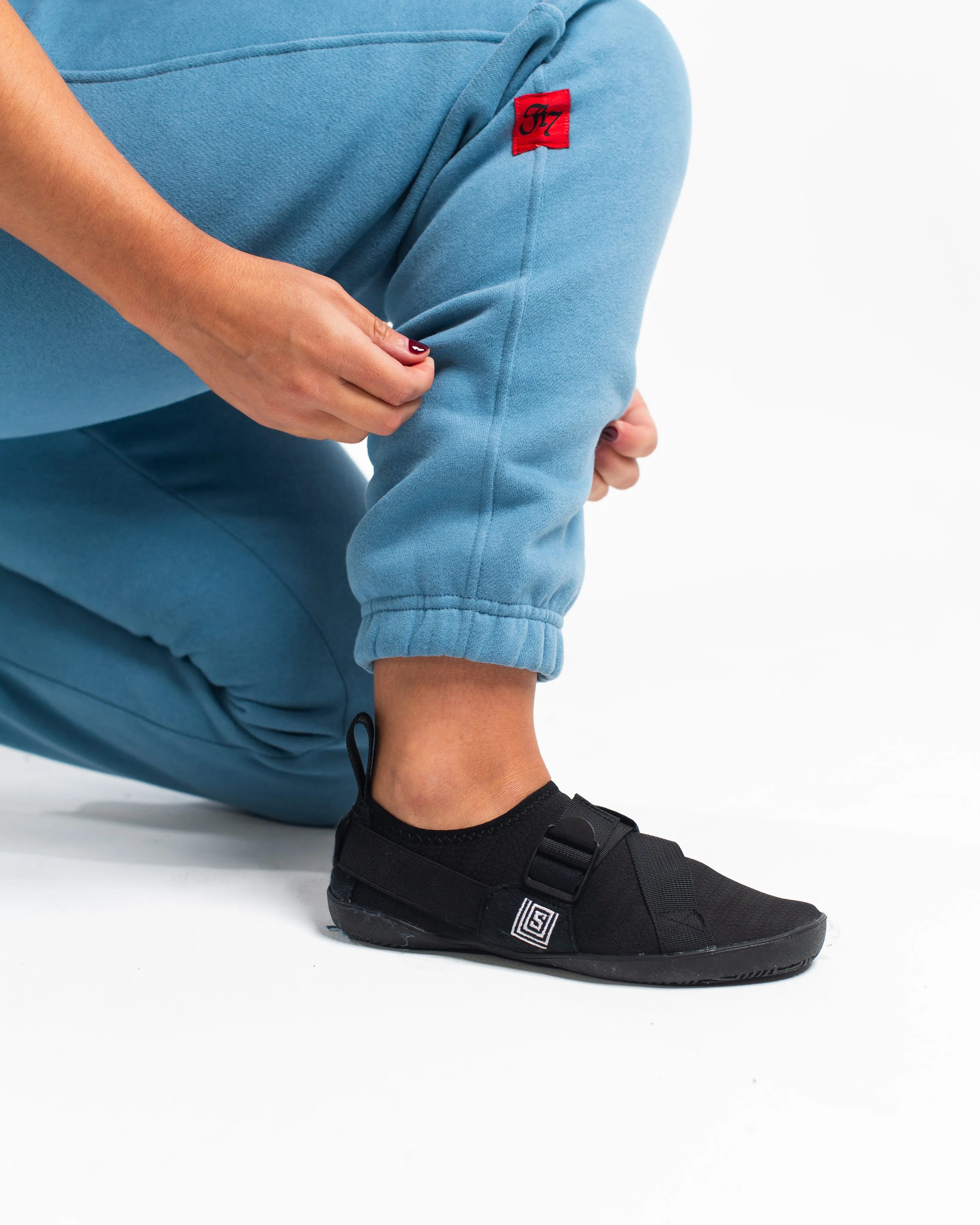 Script Oversized Joggers - Slate Blue