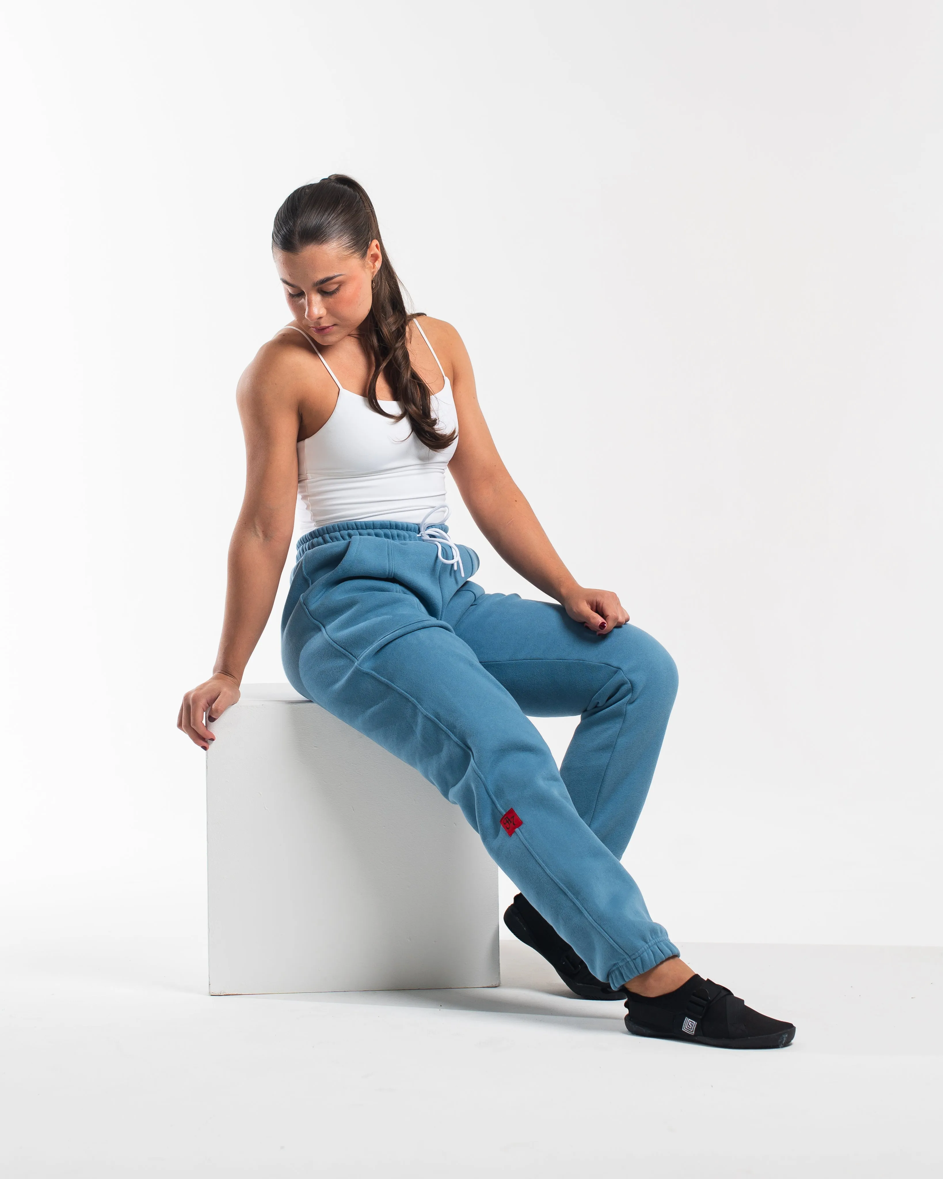 Script Oversized Joggers - Slate Blue
