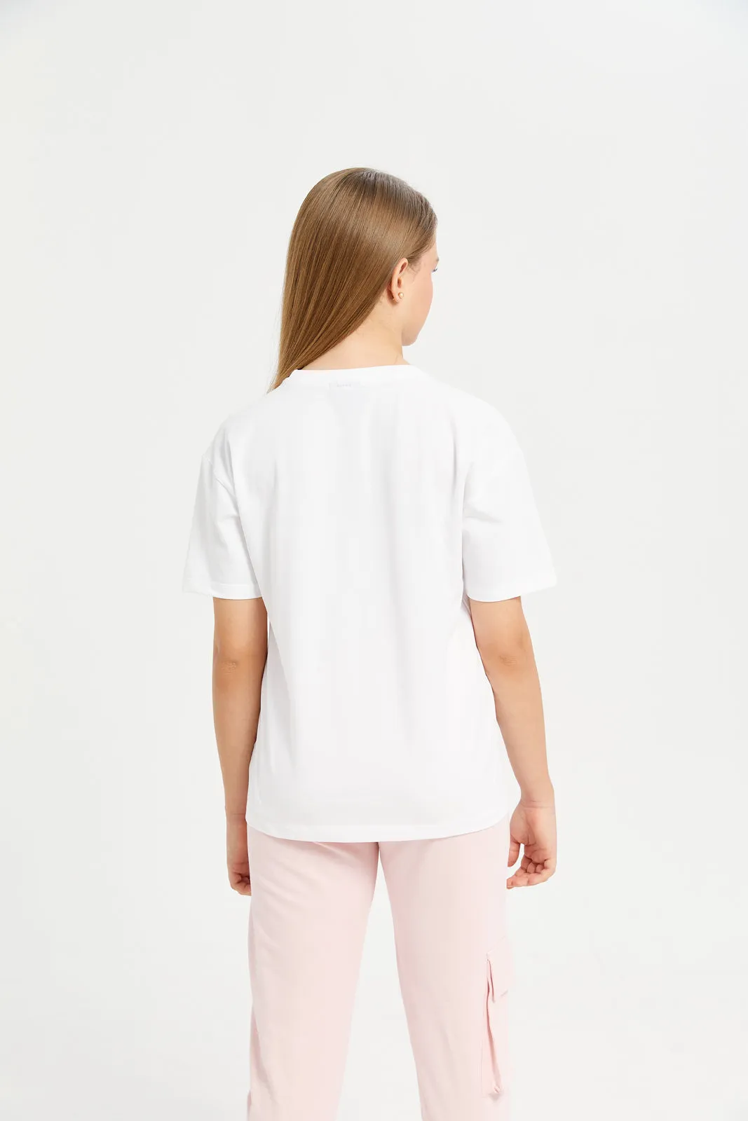 Senior Girls White Nirvana Oversize T-Shirt