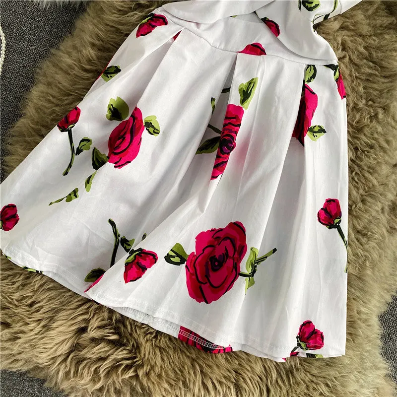 Sleeveless Pattern Printed Halter A-line Dress