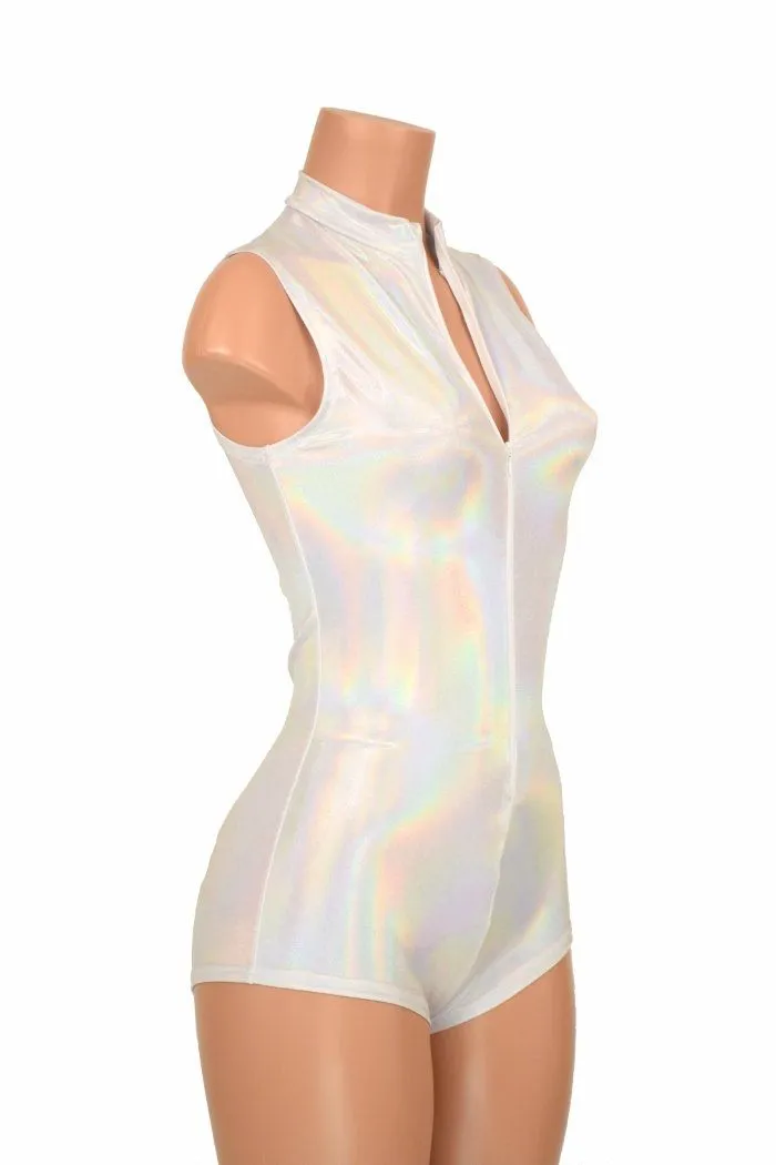 Sleeveless Stella Romper in Flashbulb with Boy Cut Leg