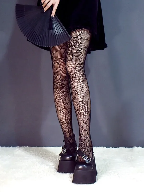 Spider web goth tights