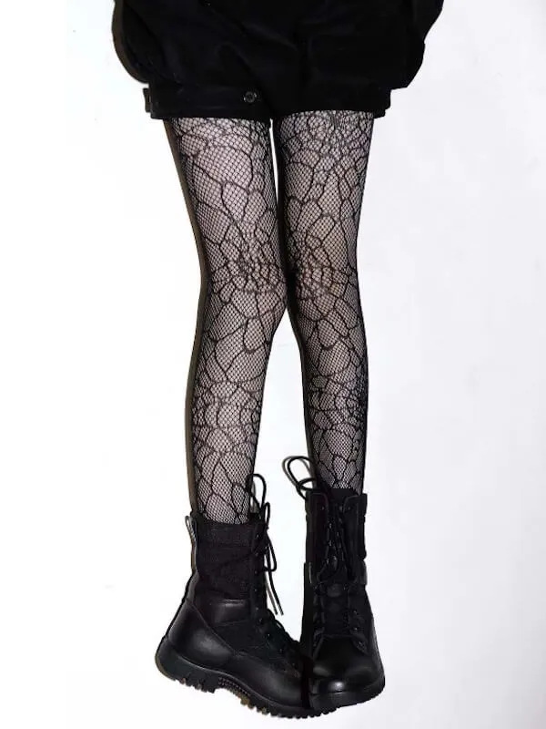 Spider web goth tights