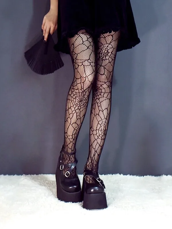 Spider web goth tights