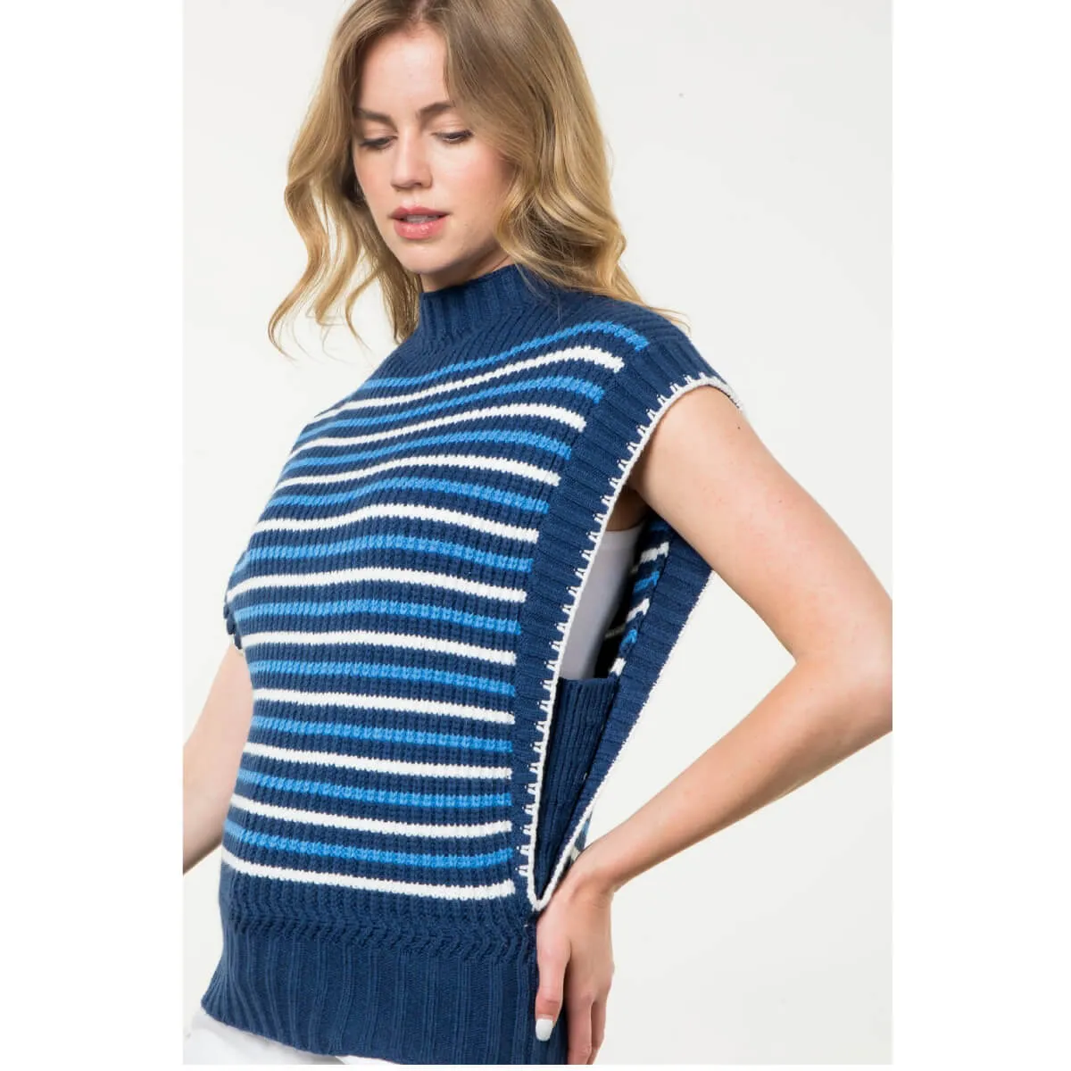 Striped Sleeveless Sweater