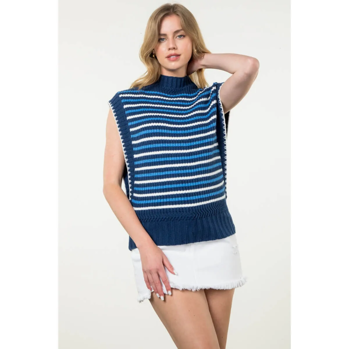 Striped Sleeveless Sweater