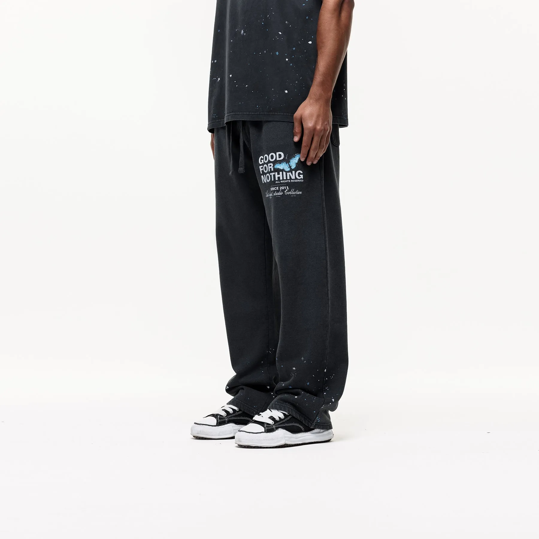 Studio Butterfly Washed Black Sweatpants