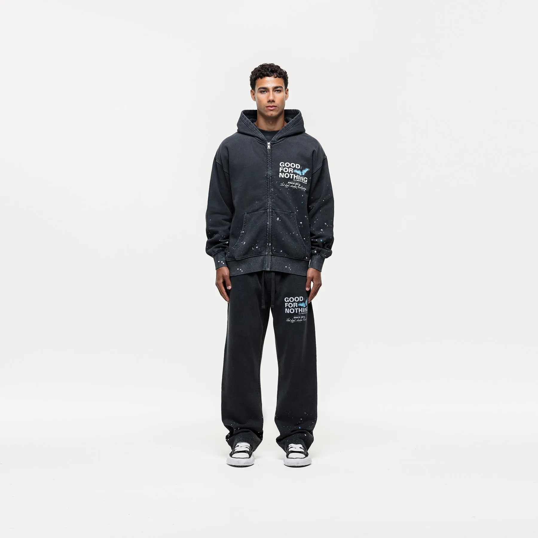 Studio Butterfly Washed Black Sweatpants
