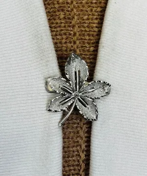 Sweater Clips Vintage Leaf Cardigan Clip for Sweater Clasp Cinch Clip Silver Leaves Sweater Clip Jewelry Gift Gifts for Her by Fabulici