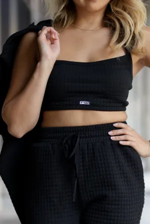 TALA Crop Top Jogger Set - Black
