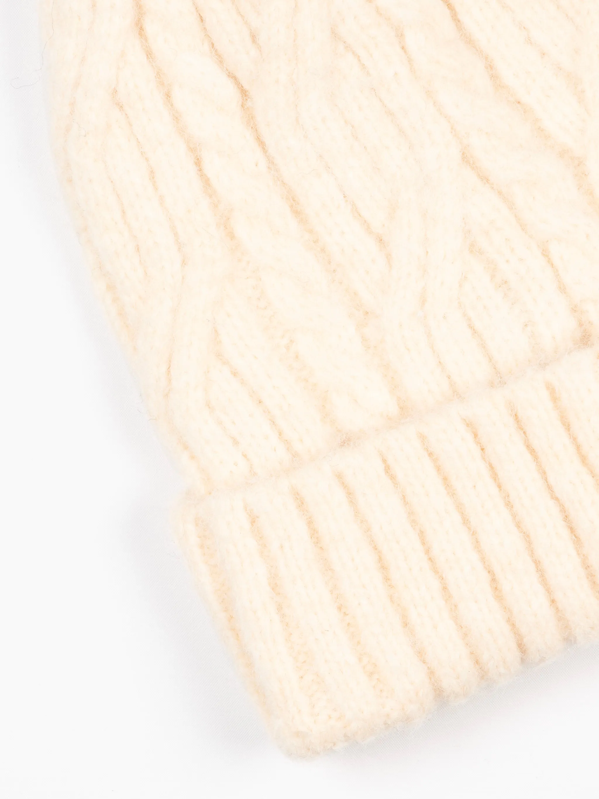 Tatum Beanie Hat - Cream, Cable Knit