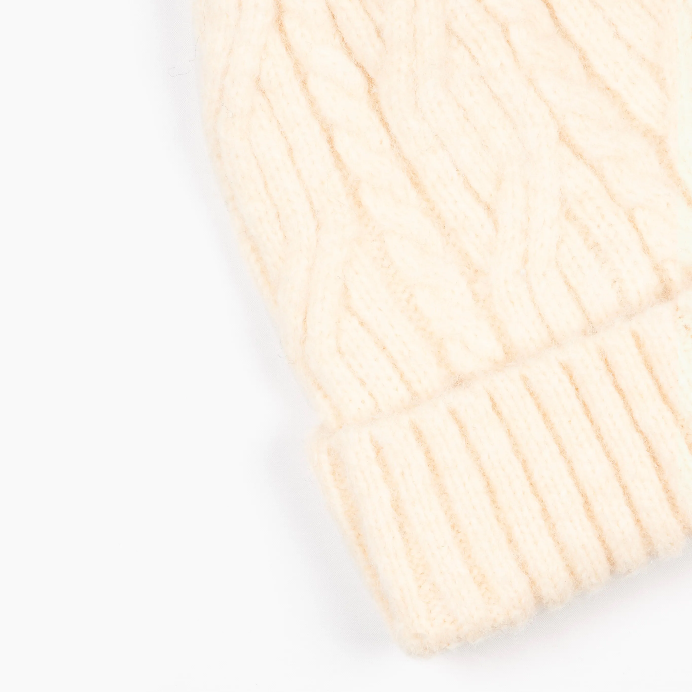Tatum Beanie Hat - Cream, Cable Knit