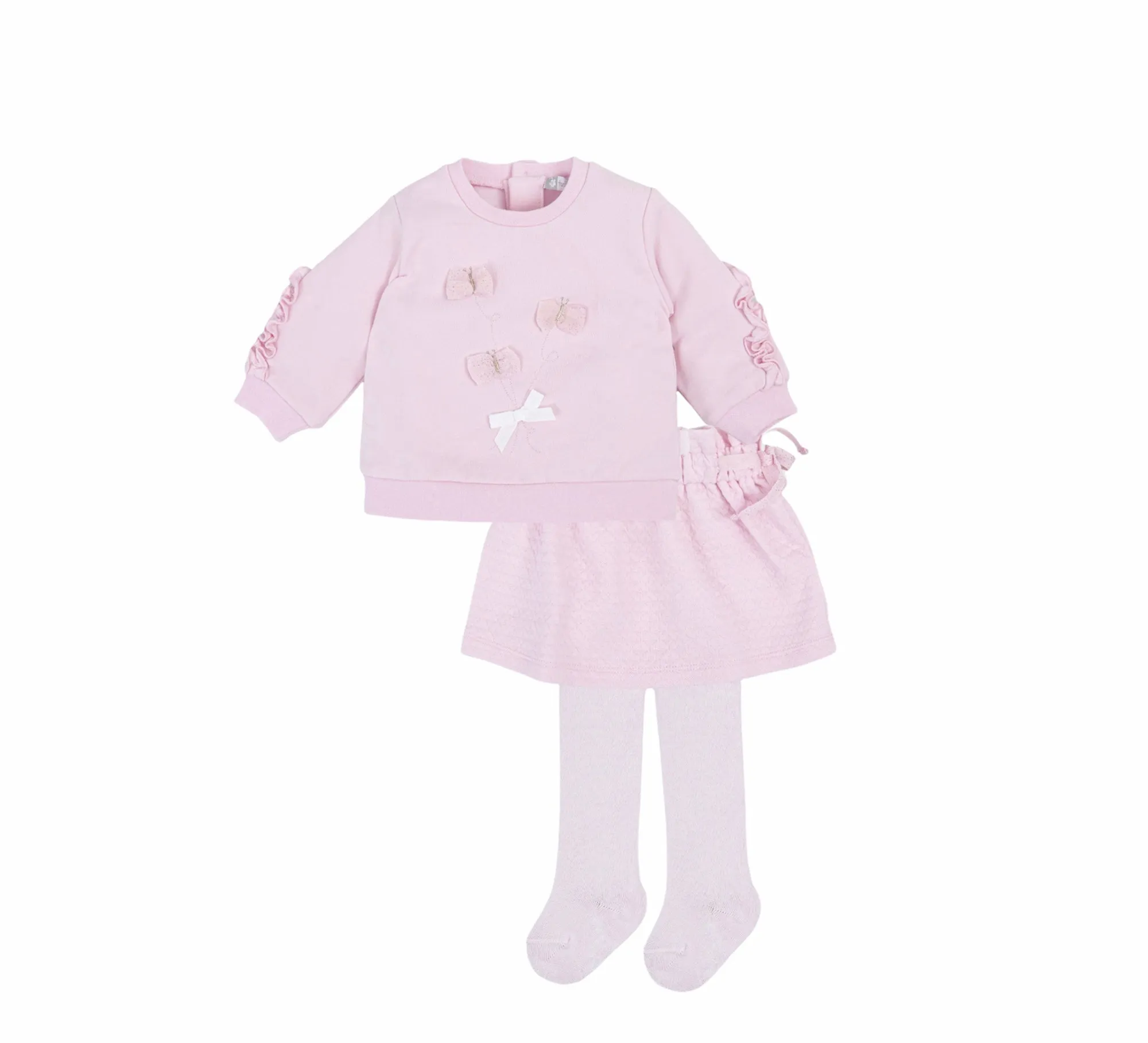 Tutto Piccolo 2710W21 - Pink Skirt Set with Matching Tights