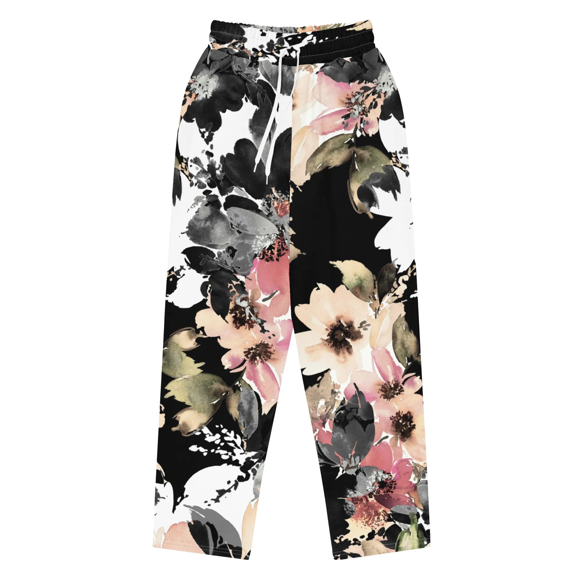 Valentines Day Wide Leg Joggers - Flower (Glamourange Valentine Day Gifts Wide Leg Joggers - Design 0013)