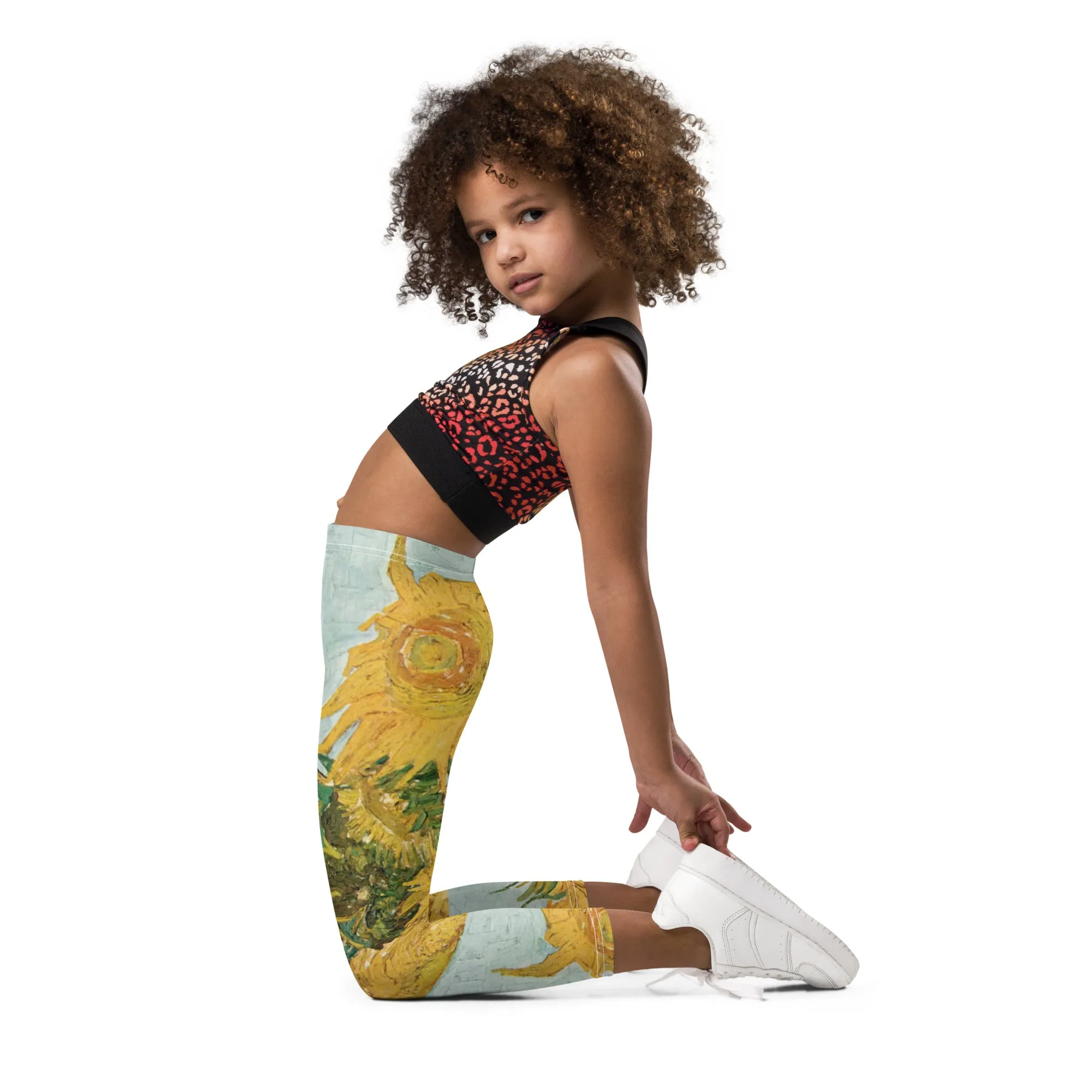 Van Gogh Inspired Sunflowers Kids Leggings