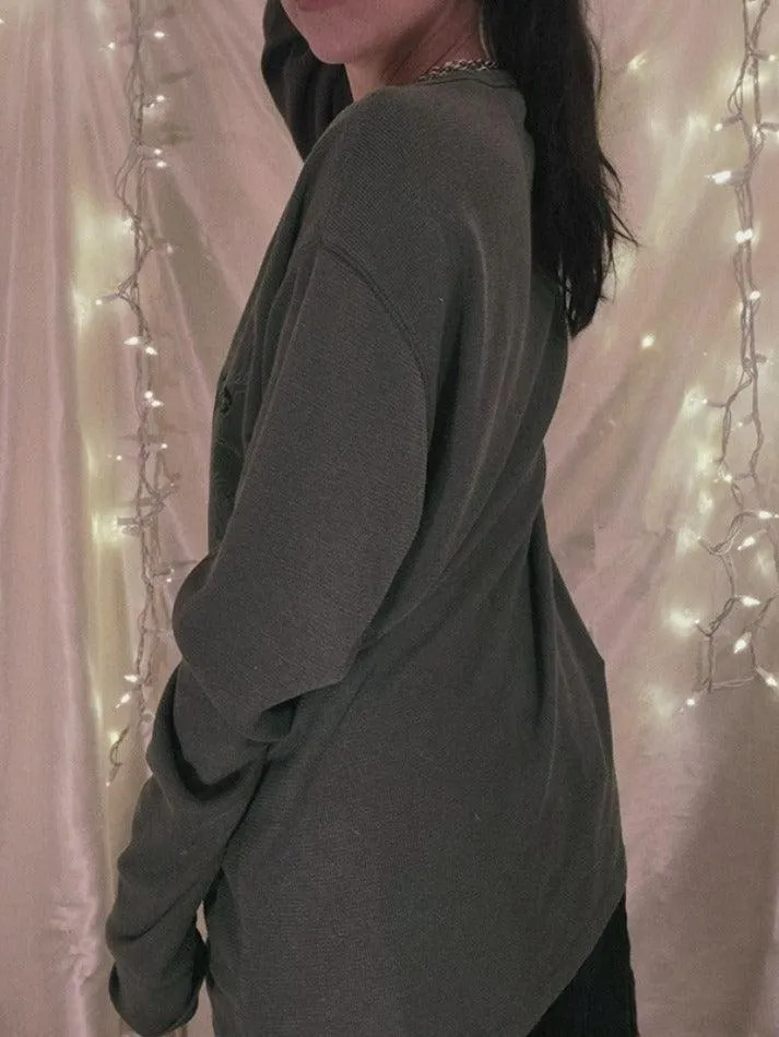 Vintage Print Oversized Long Sleeve Tee