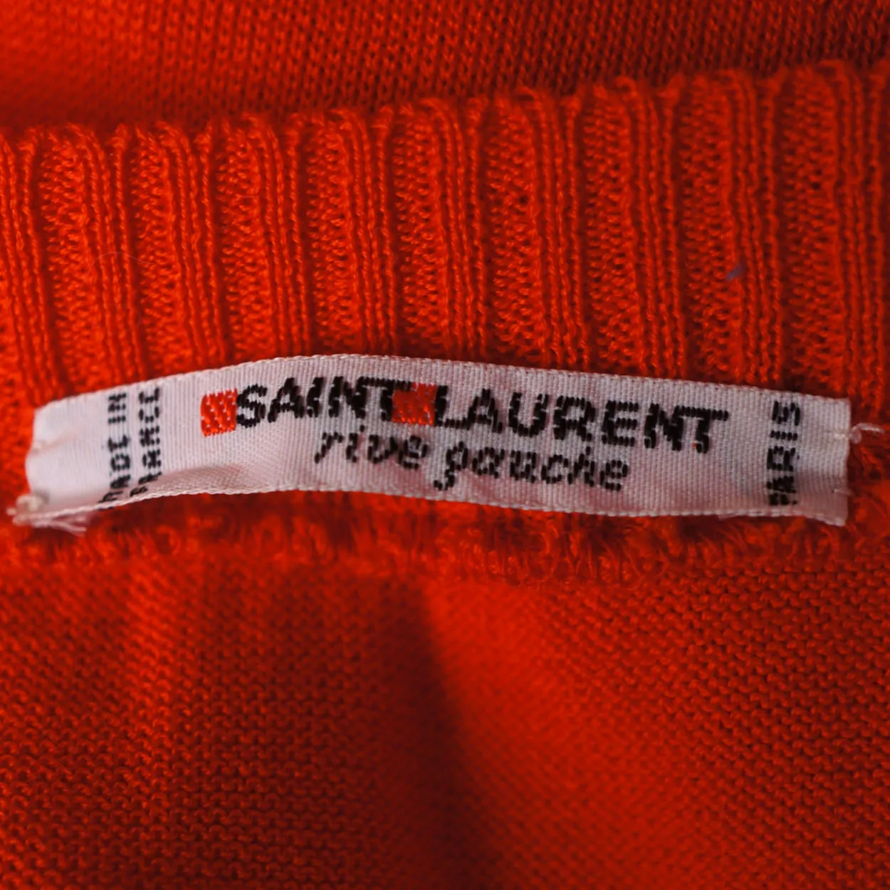 Vintage Yves Saint Laurent Red Sweater Top 1980s Rive Gauche Paris - 36