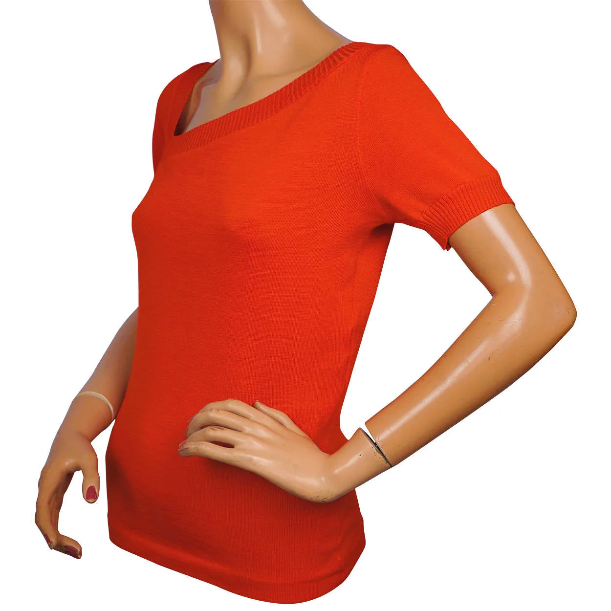Vintage Yves Saint Laurent Red Sweater Top 1980s Rive Gauche Paris - 36